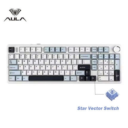 AULA F99 PRO Wireless Gaming Mechanical Keyboard Tri Mode Hot Swappable 99 Keys Gasket Structure Custom Keyboard with Media Knob