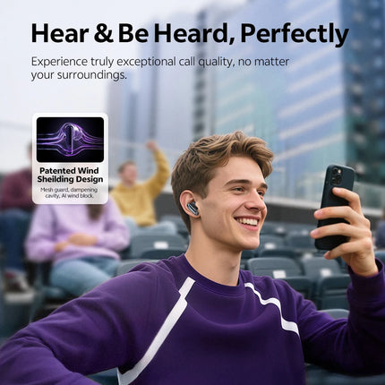 QCY MeloBuds N70 Adaptive ANC Wireless Earbuds Bluetooth 6.0 LDAC Hi-Res Audio 6 Mics Wireless Charging Earphones 50Hrs IPX5