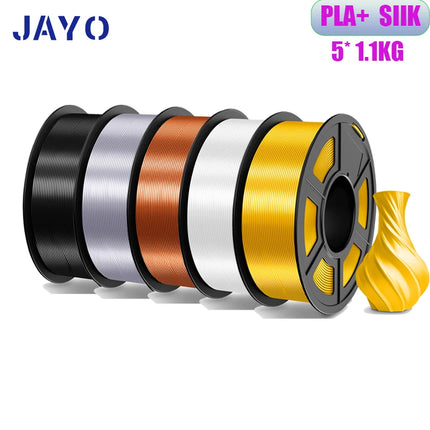 JAYO 3D Printer Filament  PETG PLA HSMPETG PLA PLUS 1.75mm 5Rolls 3D Printing Materials for 100% No Bubble &FDM 3D Pen DIY Gift