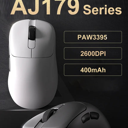 AJAZZ AJ179 PRO PAW3395 Lightweight Wired Wireless Mouse with Magnetic Charging Base Ergonomic Macro Gaming Mouse for PC Laptop