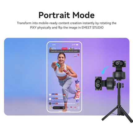 4K Webcam PTZ Web Camera EMEET PIXY Dual-Camera AI Tracking Video Camera for Streaming With SonySensor Gesture Control Autofocus