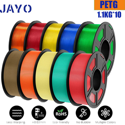 JAYO petg/PLA PLUS/High speed matte PETG /PLA filament 175mm no bubbles smooth multiple colors optional for 3D printing 10Rolls