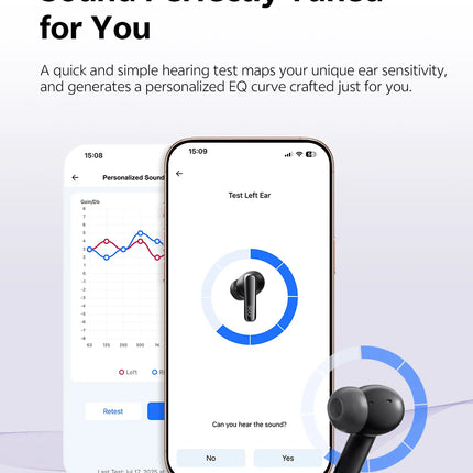 QCY MeloBuds N70 Adaptive ANC Wireless Earbuds Bluetooth 6.0 LDAC Hi-Res Audio 6 Mics Wireless Charging Earphones 50Hrs IPX5