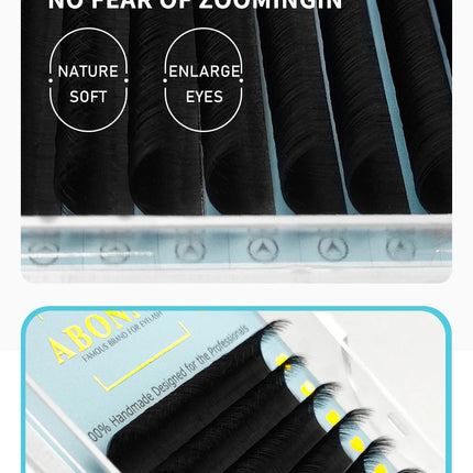 Abonnie Cashmere Classic Individual Eyelashes Extensions Ultra Matte Black Lashes Fluffy Cilia All Size Cilios