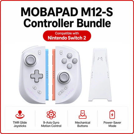 MOBAPAD M12 S/HD Gaming Controller for Nintendo Switch 2 with TMR Sticks, Mechanical Buttons Joypad for Switch2 Console