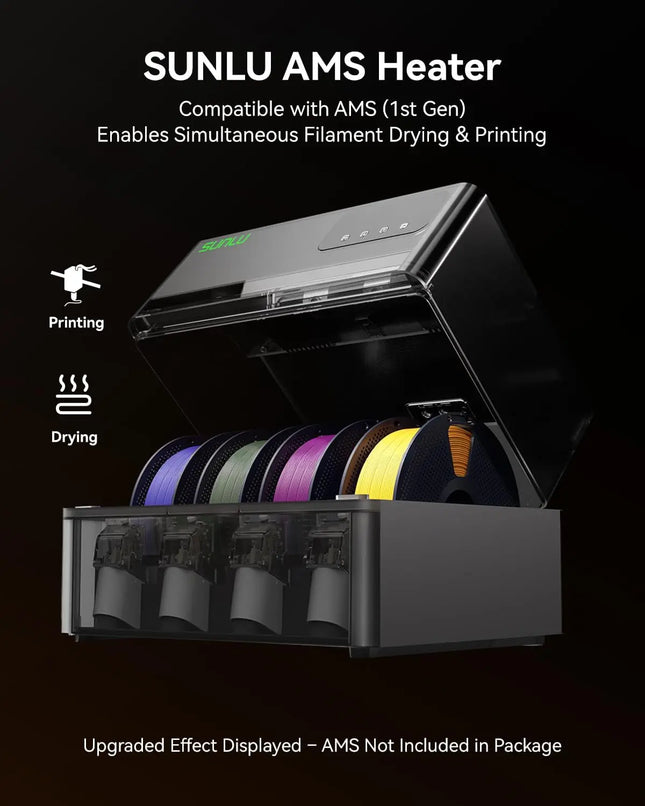 SUNLU AMS Heater 3D Filament Dryer Enables Simultaneous Printing & Drying Easy Installation Compatible with Bambu Lab AMS Gen 1