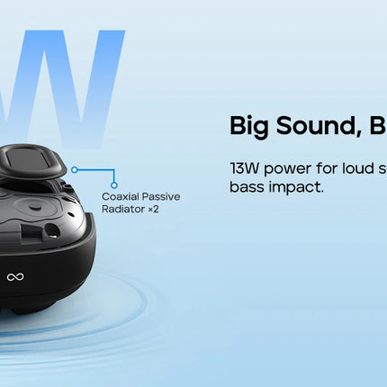 Tribit StormBox Micro 3 Wireless Speaker,13W XBass Sound,BT 6.0, 24H Playtime,IP68,TWS,Strap & Magnetic Mount for Bike/Outdoor