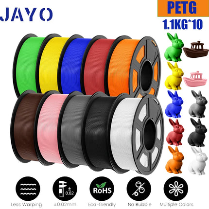 JAYO 10 Rolls PLA Plus / PETG / High Speed Matte PLA / PLAFilament 175mm No Bubbles Smooth Multiple Colors Optional for 3D Print