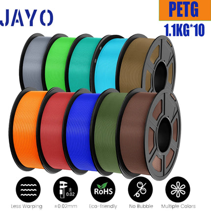 JAYO 10 Rolls PLA Plus / PETG / High Speed Matte PLA / PLAFilament 175mm No Bubbles Smooth Multiple Colors Optional for 3D Print
