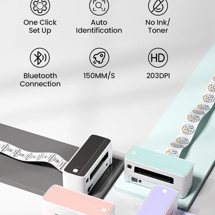 Phomemo 241 Bluetooth Thermal Label Printer Wireless Small Shipping Label Printer 4X6 Compatible with iPhone Android Mac Window