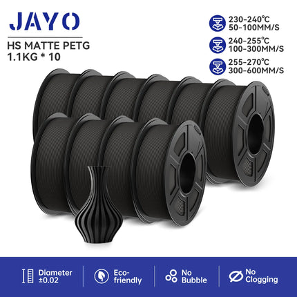 JAYO petg/PLA PLUS/High speed matte PETG /PLA filament 175mm no bubbles smooth multiple colors optional for 3D printing 10Rolls