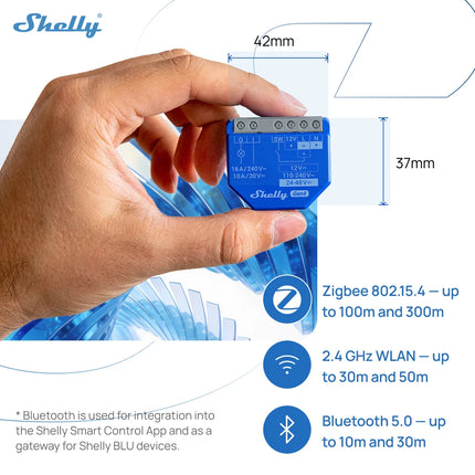 Shelly 1 Gen4 Zigbee Dry Contact Wifi Smart Switch Matter For Controlling Lights Apps Garage Doors Works with Apple Homekit
