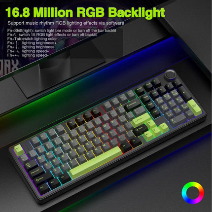 AULA F99 PRO Wireless Gaming Mechanical Keyboard Tri Mode Hot Swappable 99 Keys Gasket Structure Custom Keyboard with Media Knob
