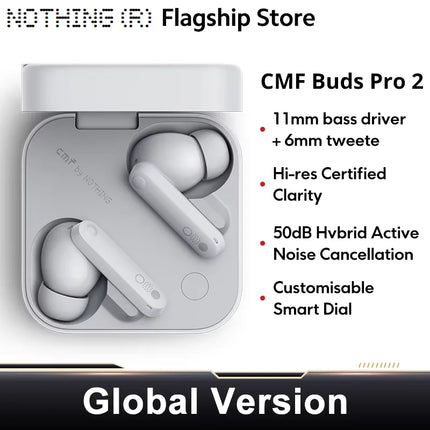 Global Version Nothing CMF Buds Pro 2 By Earphone Bluetooth 5.3 with 50 dB Hybrid Active Noise Cancellation 6 HD MICS IP55