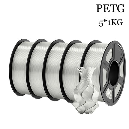 JAYO 3D Printer Filament  PETG PLA HSMPETG PLA PLUS 1.75mm 5Rolls 3D Printing Materials for 100% No Bubble &FDM 3D Pen DIY Gift