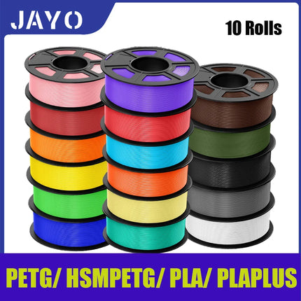 JAYO 10 Rolls PLA Plus / PETG / High Speed Matte PLA / PLAFilament 175mm No Bubbles Smooth Multiple Colors Optional for 3D Print