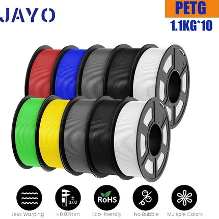 JAYO petg/PLA PLUS/High speed matte PETG /PLA filament 175mm no bubbles smooth multiple colors optional for 3D printing 10Rolls