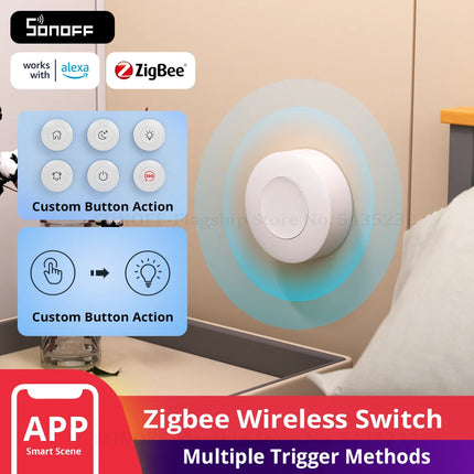 SONOFF SNZB-01P Zigbee Wireless Switch Button Smart Scene Switch Home Automation Control for EWeLink APP Alexa SmartThings