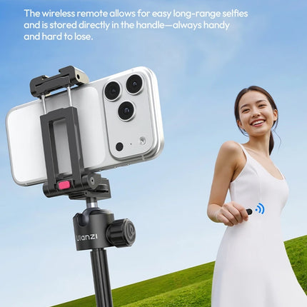 Ulanzi MT-44 B Universal Phone Tripod 1.5M Dual-Camera Setup Selfie Stick With Wireless Bluetooth for Sony Canon iPhone Xiaomi