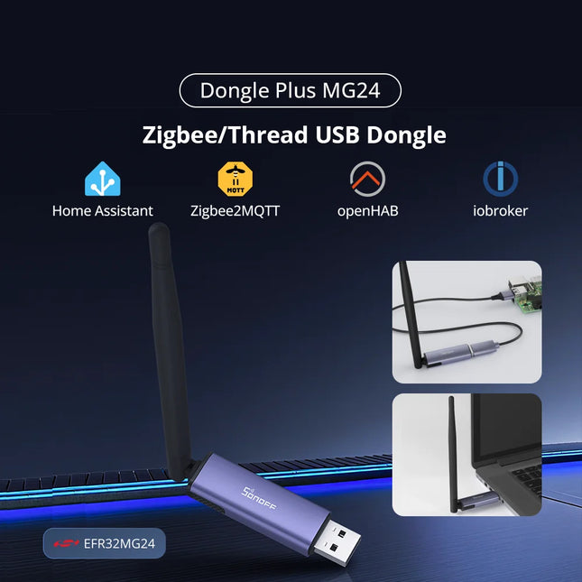 SONOFF Dongle Plus MG24 Zigbee/Thread USB Dongle EFR32MG24 Chip Seamlessly With Multiple Open-source Wide Platforms Zigbee2MQTT