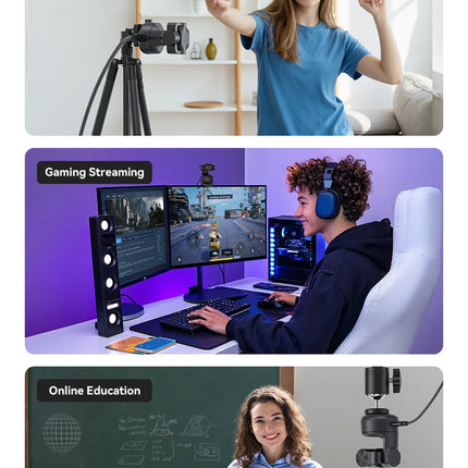 4K Webcam PTZ Web Camera EMEET PIXY Dual-Camera AI Tracking Video Camera for Streaming With SonySensor Gesture Control Autofocus