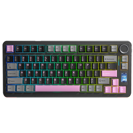 AULA S75 Pro Gaming Mechanical Keyboard 75% Hot Swappable RGB Backlit 4000mAh PBT Keycaps Wireless Keyboard with LED Screen Knob