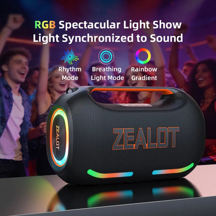 ZEALOT ZE41 250W Bluetooth Subwoofer | 48000mAh Long-Lasting Battery, RGB Lights, OTG Recording, Smart APP Control