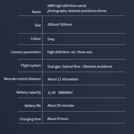 S880 MAX Professional GPS Drone With 8K HD Camera Screen Remote 3 Axis Gimbal Obstacle Avoidance FPV Brushless RC Quadcopter Toy