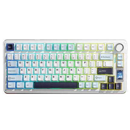 AULA S75 Pro Gaming Mechanical Keyboard 75% Hot Swappable RGB Backlit 4000mAh PBT Keycaps Wireless Keyboard with LED Screen Knob