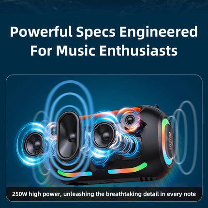 ZEALOT ZE41 250W Bluetooth Subwoofer | 48000mAh Long-Lasting Battery, RGB Lights, OTG Recording, Smart APP Control