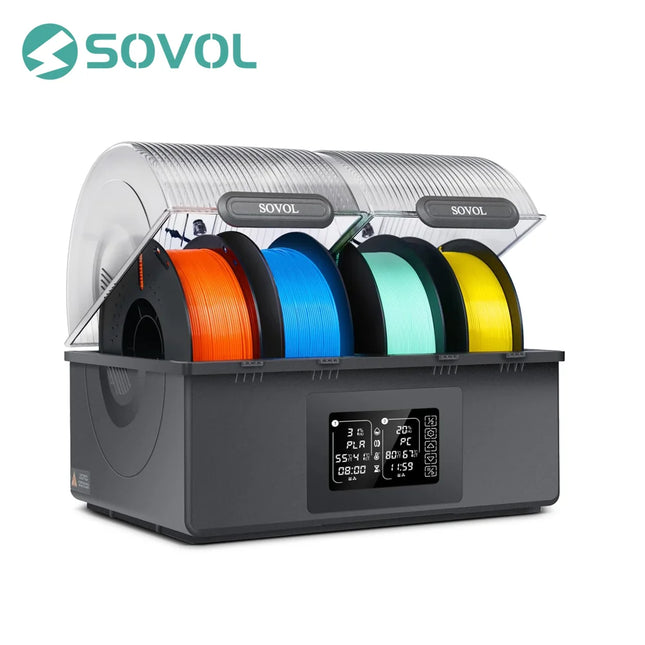 Sovol Filament Dryer 4 Spools, with 85℃ Max Temp, Auto Dehumiditification and Sealed Storage, Dual Independent Heating Chambers