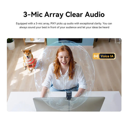 4K Webcam PTZ Web Camera EMEET PIXY Dual-Camera AI Tracking Video Camera for Streaming With SonySensor Gesture Control Autofocus
