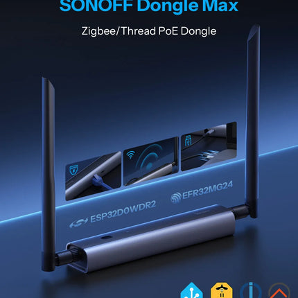 SONOFF Dongle-M Dongle Max Zigbee/Thread PoE Dongle High-Performance Chipset Dual-antenna Supports Ethernet,Wi-Fi,USB Connection