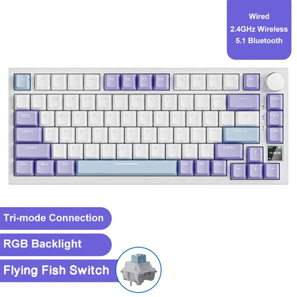 AJAZZ AK820/Pro Wireless Mechanical Keyboard Bluetooth 5.1 2.4G USB-C Wired Hot Swappable RGB Gaming Keyboard Gasket Mount with