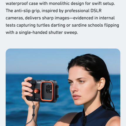 TELESIN Diving Waterproof Phone Case Universal Phone Camera Shoot Hand Grip Holder Shooting Aid Remote Control Handle