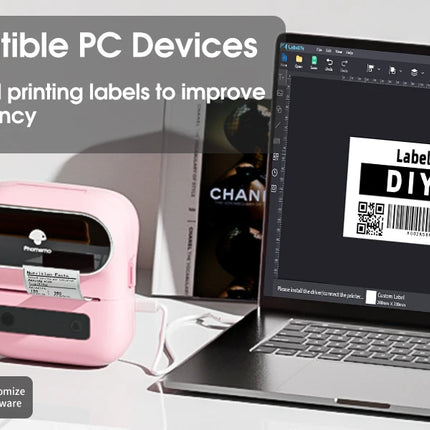Phomemo M220 Bluetooth Thermal Label Printer 20-75mm Portable 203DPI Label Maker for Barcode Address Mailing File Labels