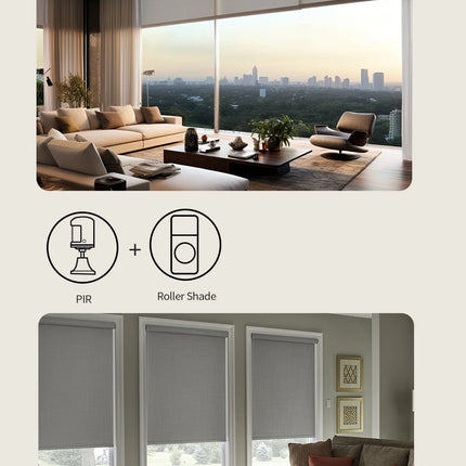 ZemiSmart Matter Thread Roller Shade Driver Rechargeable Motor Works with Homey HomeKit Google Home Assistant SmartThings MTP1