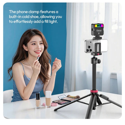 Ulanzi MT-44 B Universal Phone Tripod 1.5M Dual-Camera Setup Selfie Stick With Wireless Bluetooth for Sony Canon iPhone Xiaomi