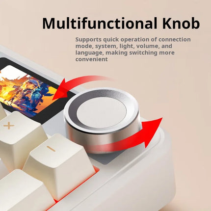 AULA F108 Pro Triple-mode Bluetooth 2.4G Wired Mechanical Keyboard Fully Customizable Hot-swappable Keys Gasket Structure RGB