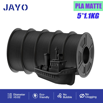 JAYO 3D Printer Filament  PETG PLA HSMPETG PLA PLUS 1.75mm 5Rolls 3D Printing Materials for 100% No Bubble &FDM 3D Pen DIY Gift