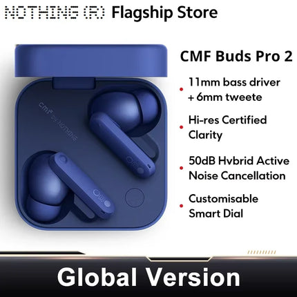 Global Version Nothing CMF Buds Pro 2 By Earphone Bluetooth 5.3 with 50 dB Hybrid Active Noise Cancellation 6 HD MICS IP55