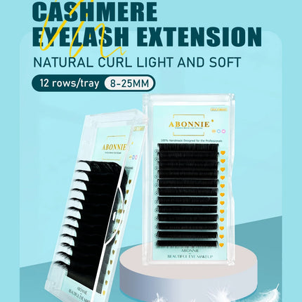 Abonnie Cashmere Classic Individual Eyelashes Extensions Ultra Matte Black Lashes Fluffy Cilia All Size Cilios
