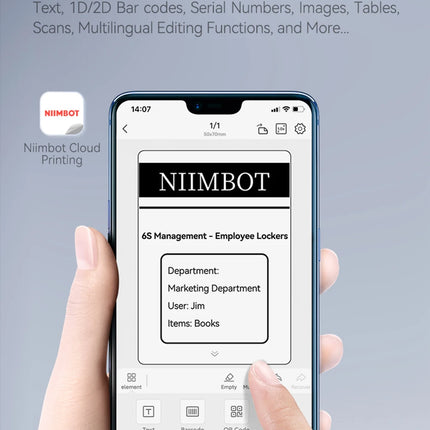 Niimbot M2 Thermal Transfer Label Printer 300 DPI High Definition Wireless 20-50 MM Print Width Label Maker Support Phone/PC