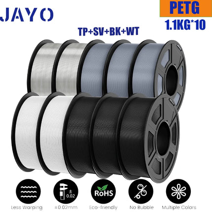 JAYO petg/PLA PLUS/High speed matte PETG /PLA filament 175mm no bubbles smooth multiple colors optional for 3D printing 10Rolls