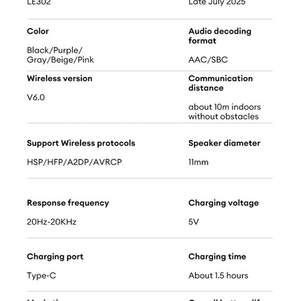 Lenovo LE302 Wireless Bluetooth 6.0 Headset Long Battery Life Sports Ear Clip Earphones HIFI Stereo Noise Cancelling Headphones
