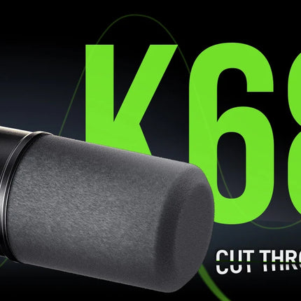 FIFINE USB/XLR Dynamic Microphone with Shock Mount,Touch-mute,Headphone Jack&Volume Control,for PC or Sound Card Recording -K688