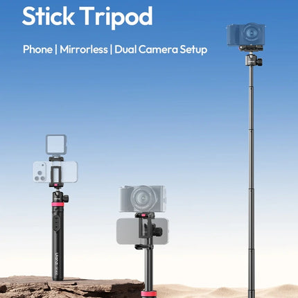Ulanzi MT-44 B Universal Phone Tripod 1.5M Dual-Camera Setup Selfie Stick With Wireless Bluetooth for Sony Canon iPhone Xiaomi