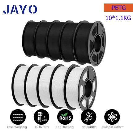 JAYO 10 Rolls PLA Plus / PETG / High Speed Matte PLA / PLAFilament 175mm No Bubbles Smooth Multiple Colors Optional for 3D Print
