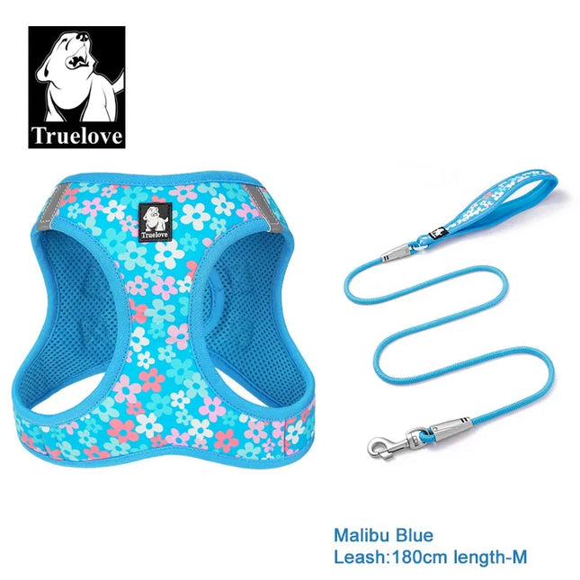 Truelove Reflective Dog Harness and Leash Set for Small Medium Dogs Soft Breathable No Pull Pet Vest Outdoor TLH3016+TLL25761