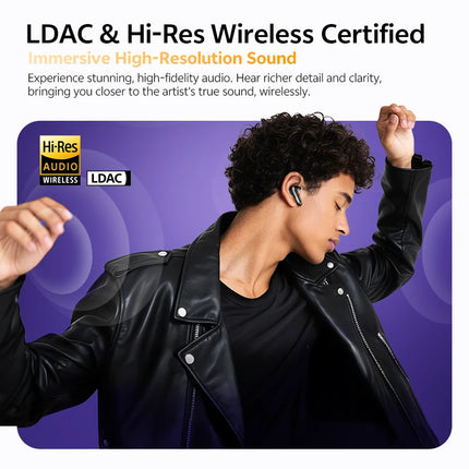 QCY MeloBuds N70 Adaptive ANC Wireless Earbuds Bluetooth 6.0 LDAC Hi-Res Audio 6 Mics Wireless Charging Earphones 50Hrs IPX5